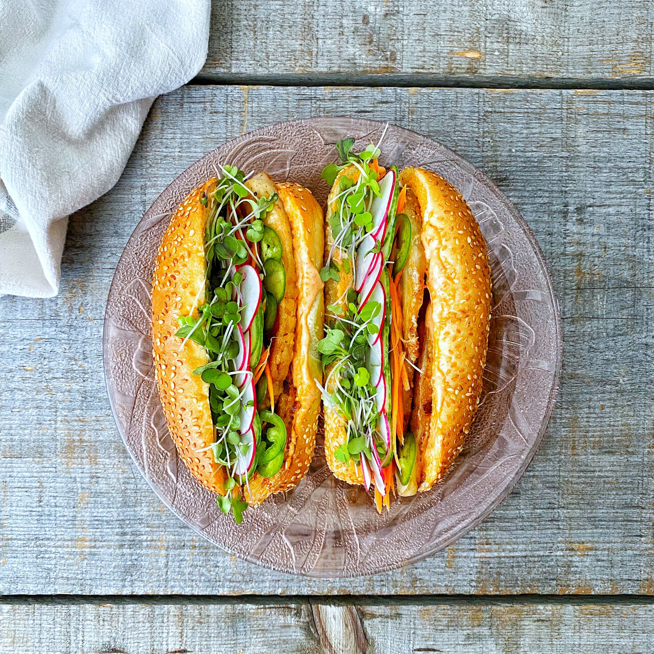 Hot Dogs prepared with Good Leaf Micro Greens